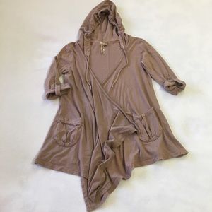 Eyeshadow Small mauve nude blush hooded cardigan